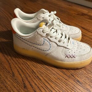 Nike Cream and Blue Sneakers